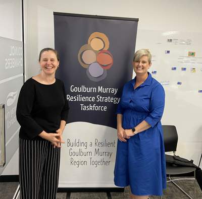 Goulburn Murray Resilience Taskforce members Sarah Thomson and Linda Nieuwenhuizen.