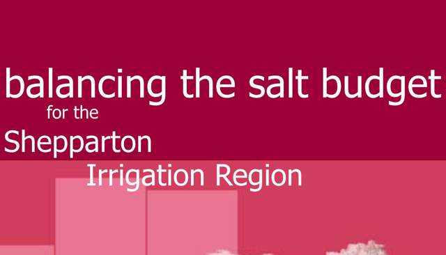 Cover of Balancint the salt budget for the Shepparton irrigation Region
