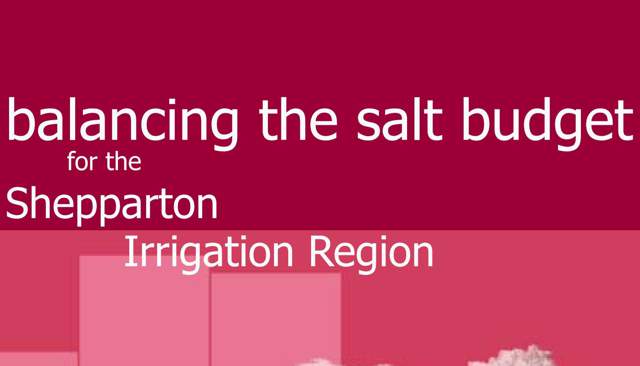 Cover of Balancint the salt budget for the Shepparton irrigation Region