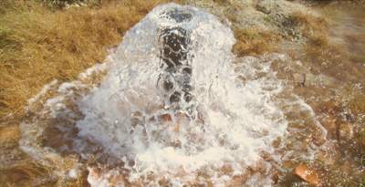 Water flowing out of a bore from shallow groundwater