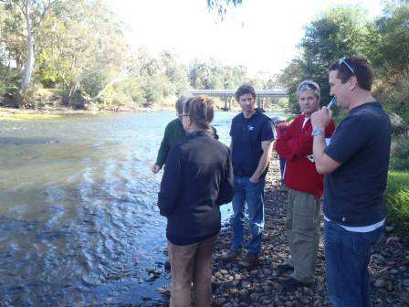 Simon Casanelia (facing camera) with consultants, agency staff and scientists including Peter Cottingham and Jarod Lyon