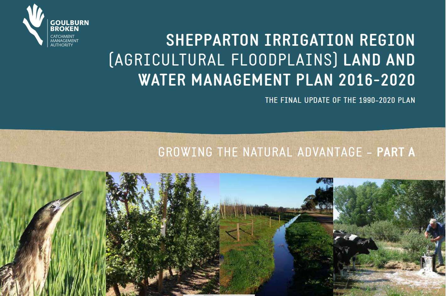 Cover of the 2016-2020 Shepparton Irrigation Region Land and Water Management Plan