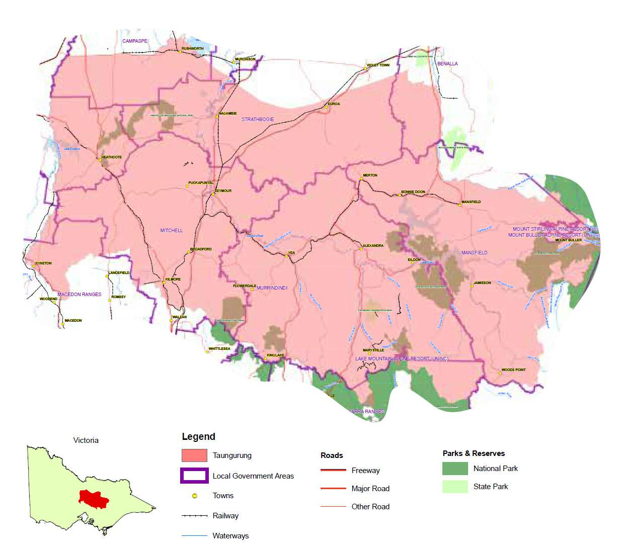 Taungurung Map Taungurung Map