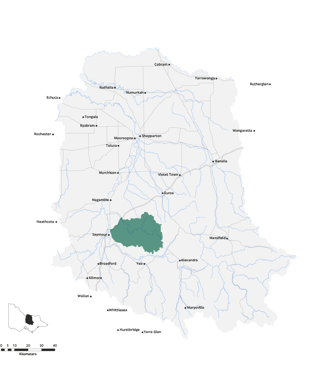 Hughes Creek Landcare Network Map