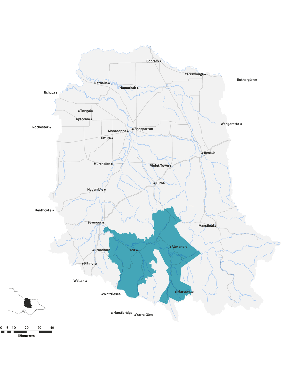 Upper Goulburn Landcare Network Map