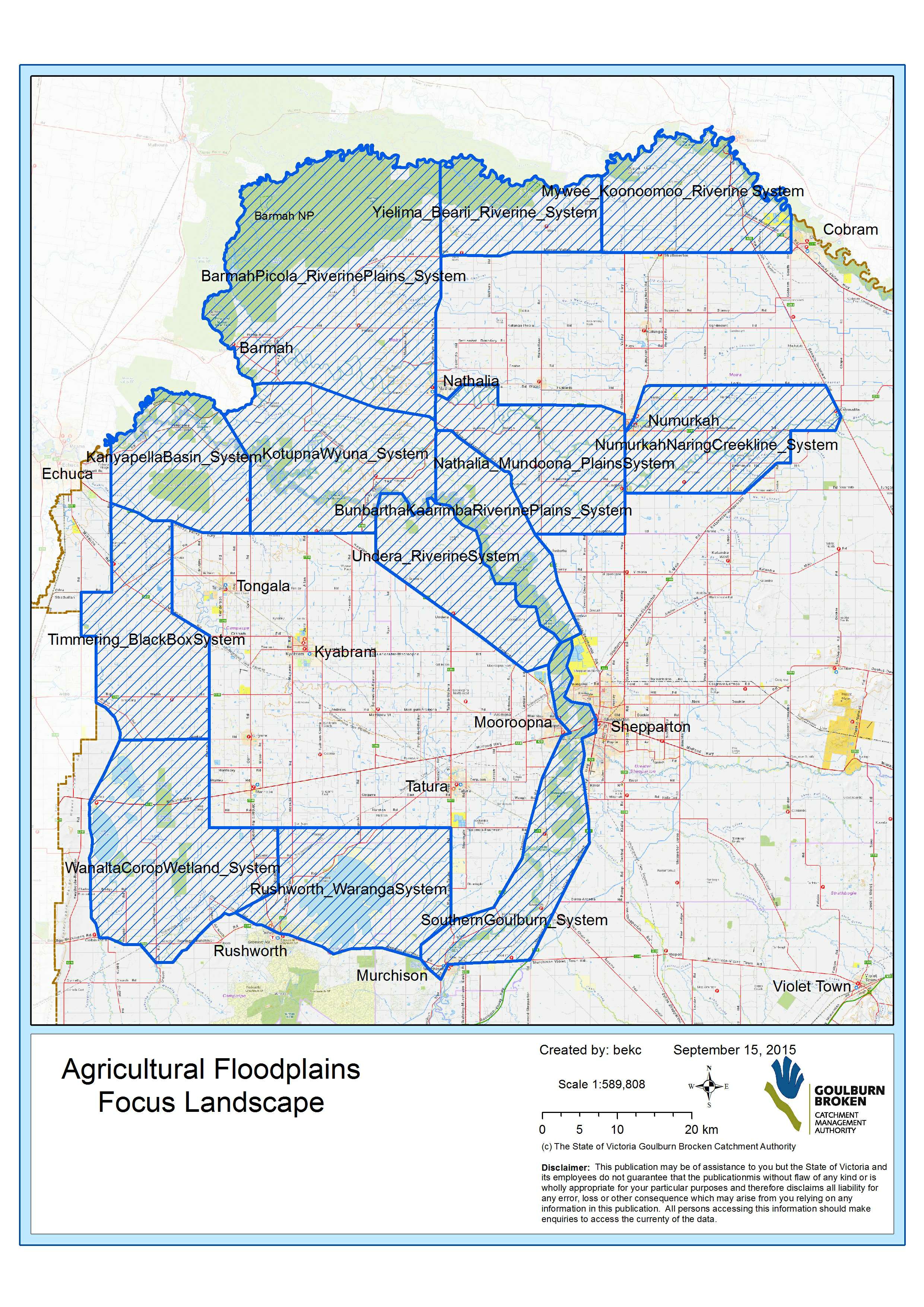 Focal landscapes map for the Agricultural Floodplains Focal landscapes map for the Agricultural Floodplains